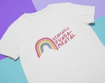 Reading is Fundamental Shirt | Drag Race Paris Is Burning Queer Gay Queen Vintage Rainbow | White Short-Sleeve Unisex T-Shirt