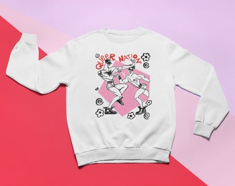 Queer Nation Pink Sweatshirt: Retro Dance Vogue Ballroom LGBTQIA