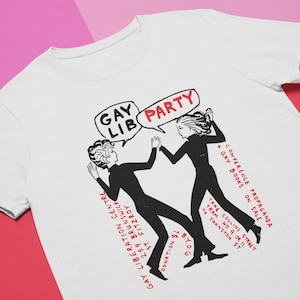 Gay Lib Party Unisex T-Shirt: Vintage Queer World Poster