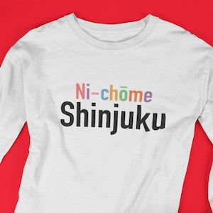 Tokyo Shinjuku Long Sleeve T-Shirt Japan Gay Wear, Shinjuku LGBTQ Pride Shirt image 1