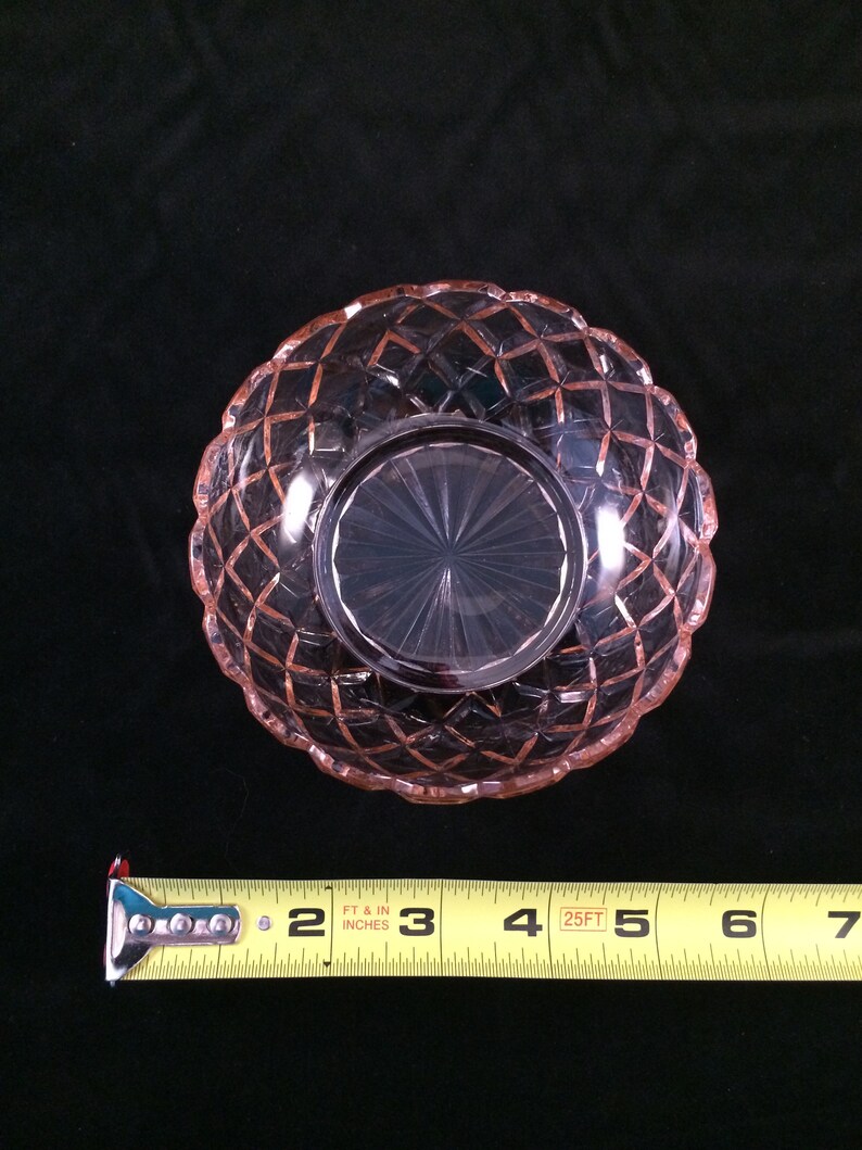 Pink Depression Glass Anchor Hocking Waterford Waffle Pattern Fruit bowl