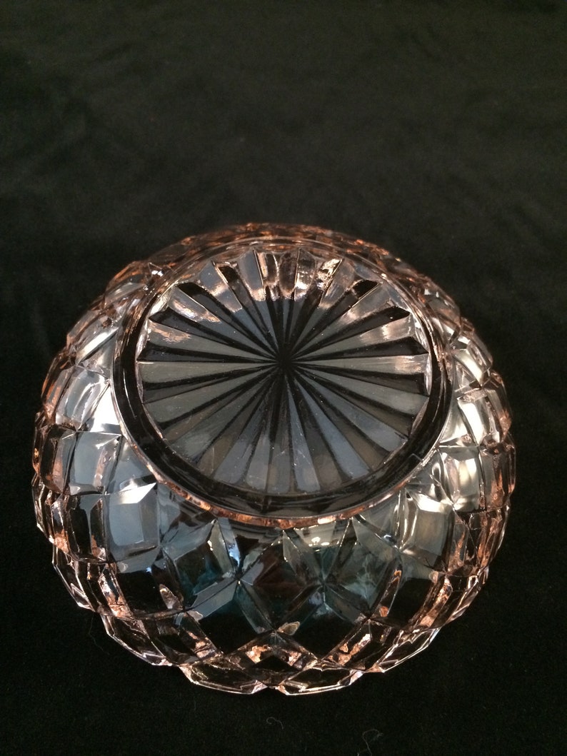Pink Depression Glass Anchor Hocking Waterford Waffle Pattern Fruit bowl