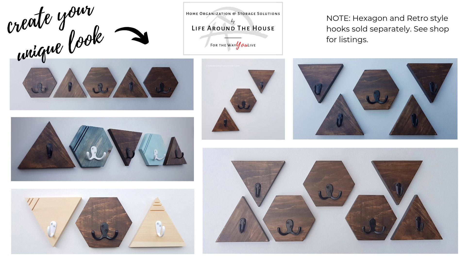 Triangle Wall Mount Geometric Hook Etsy