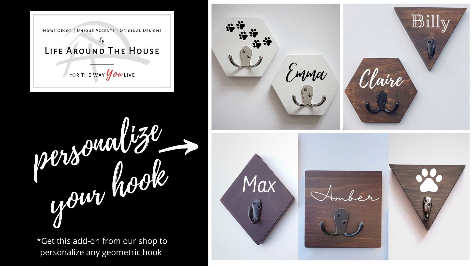 Triangle Wall Mount Geometric Hook Etsy