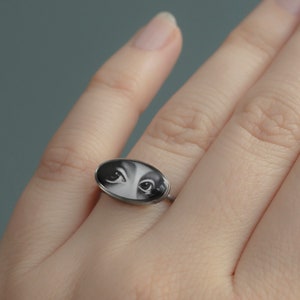 Victorian eye ring,  Queen Mab Witch Eyes, Fairy Tale Jewelry, Dark Academia Ring, Witchy Gift, Lover’s Eye jewelry, gift for book lovers.