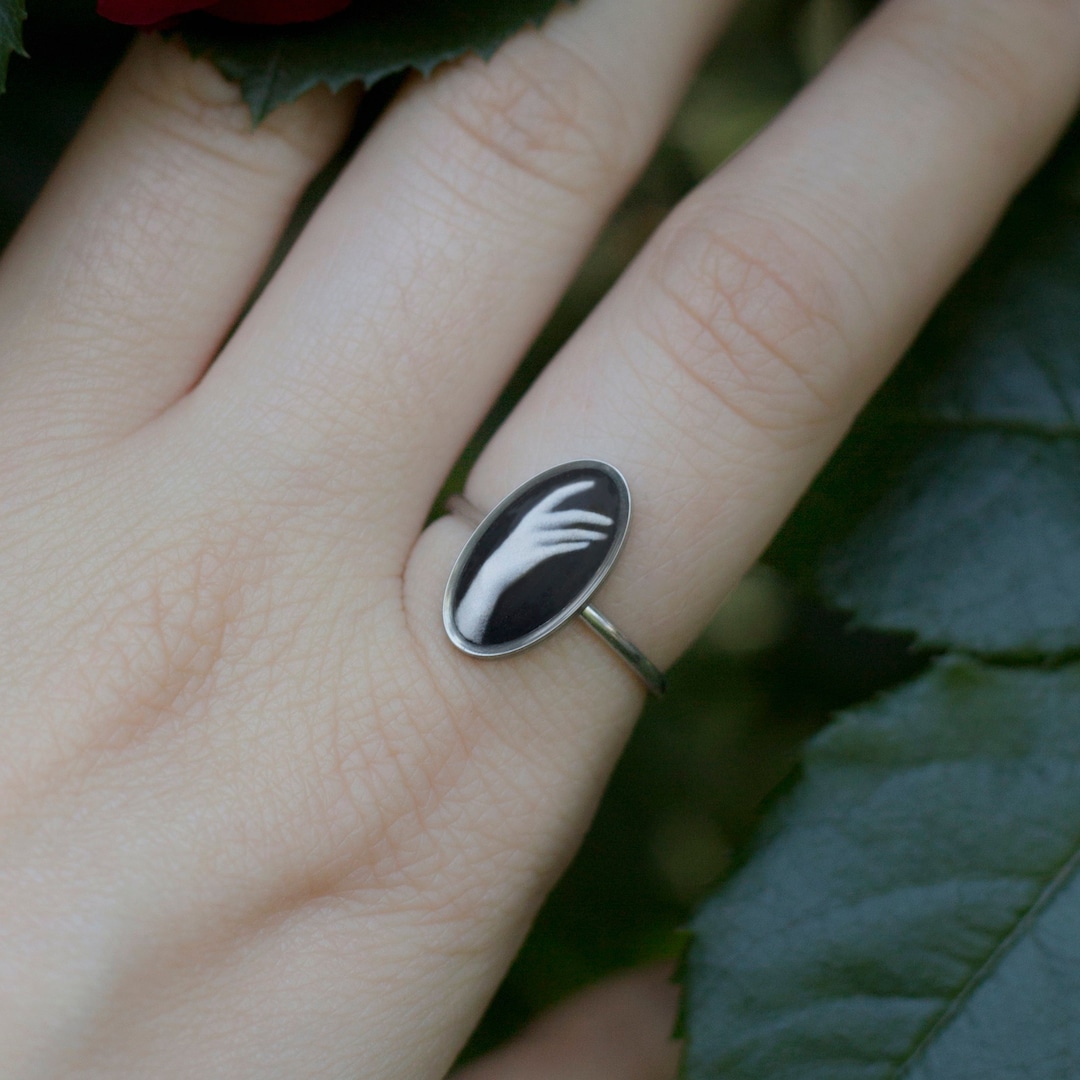 Victorian Gothic Hand Ring, Vintage Cameo Style, Lover's Hand Motif ...