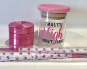 Angel Leaf Pre Rolled Cones, I 39 m a Little High Maintenance Stash Jar-Set, Pink Rolling Papers, Girlie Grinder, Pink Gift