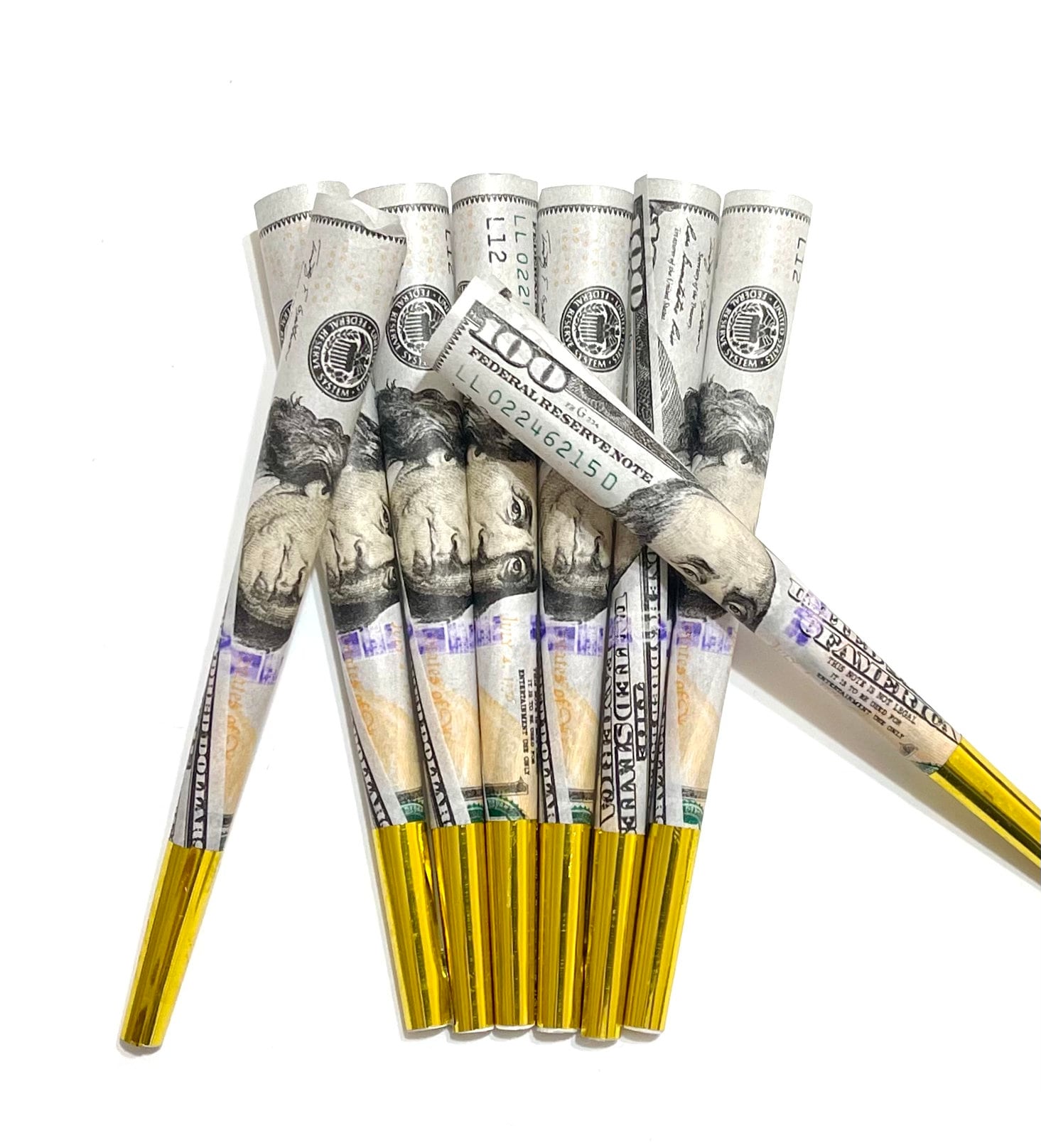 100 Dollar Bill Pre Rolled Cones 8 Pack Money Rolling Paper Etsy