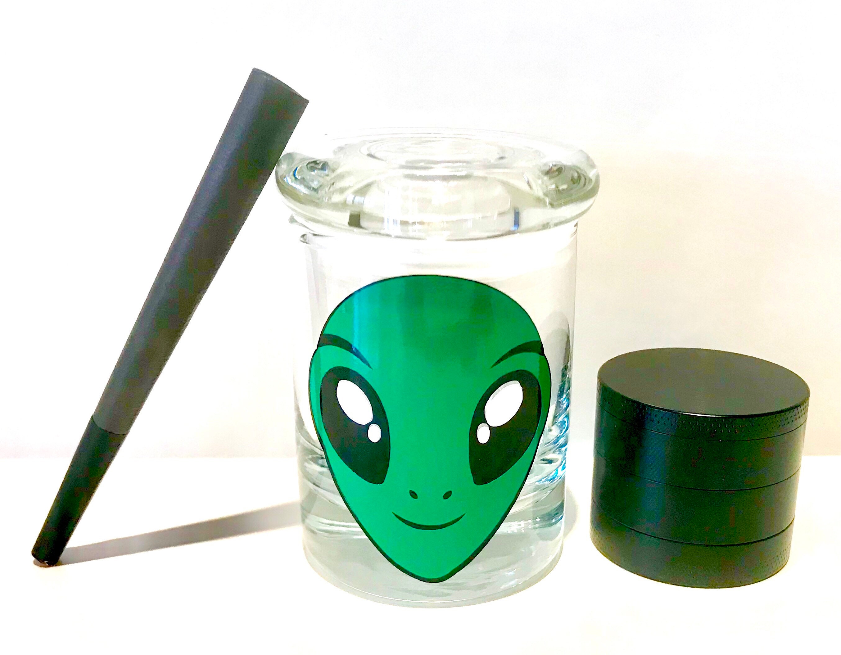 Alien Jar Set Alien Gift UFO Stash Jars 420 Stoner Gift Etsy