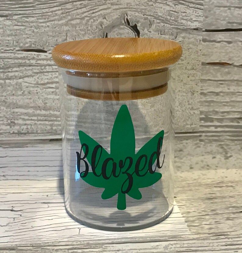 Blazed Smell Proof Stash Jar Glass Cannabis Jar 420 Stoner Etsy