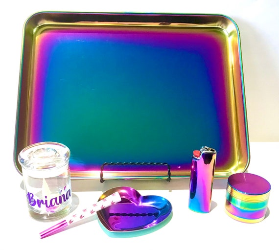 Ultimate Rolling Tray Set Personalized Stash Jar XL Etsy
