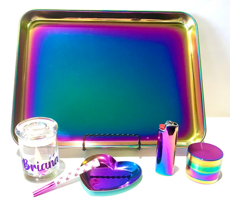 Ultimate Rolling Tray Set Personalized Stash Jar XL Etsy
