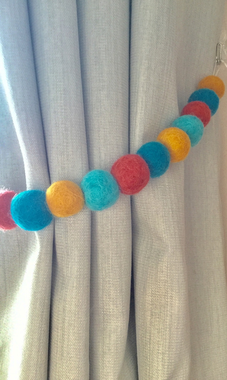 Custom order felt ball tie back design you own Pom Pom tie back curtain tie backs
