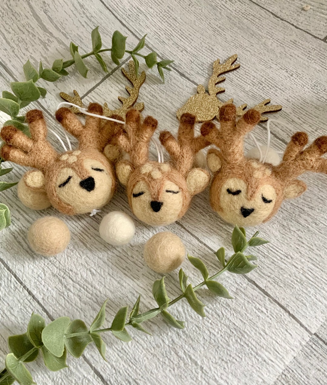 Christmas Reindeer Head Decoration/ Felt Reindeer Head Bauble Etsy