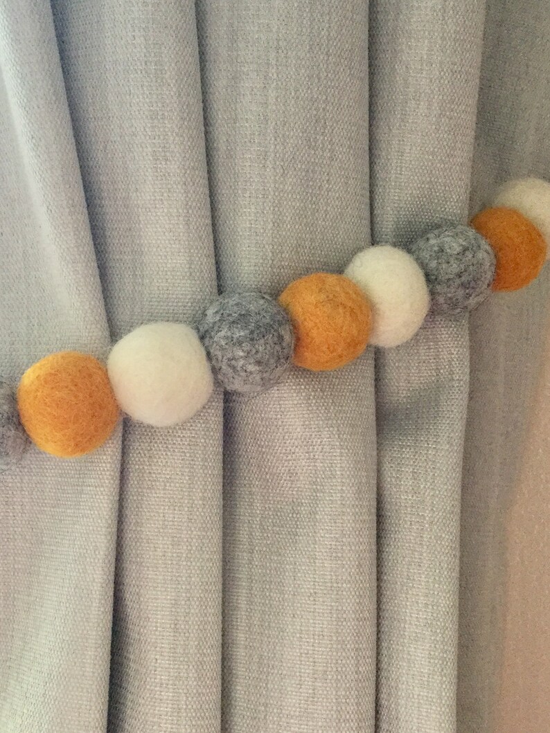 Custom order felt ball tie back design you own Pom Pom tie back curtain tie backs