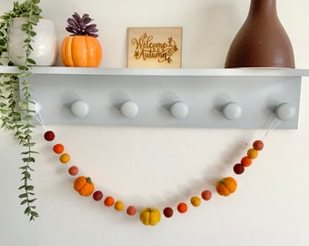 Autumnal pumpkin pom pom garland / autumn pumpkin bunting