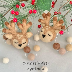 Reindeer Christmas decoration/ felt reindeer bauble