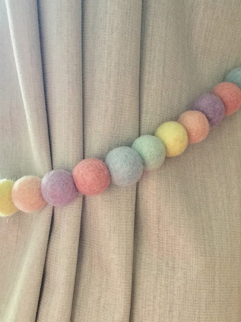 Custom order felt ball tie back design you own Pom Pom tie back curtain tie backs