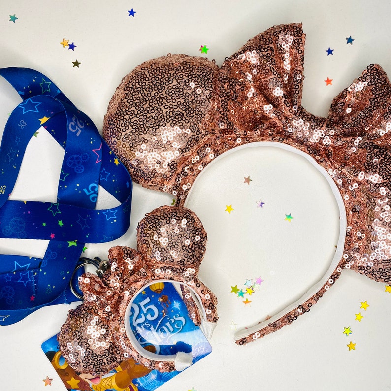 Rose Gold Mouse Ears Keychain mickey keyring Disney inspired keyring