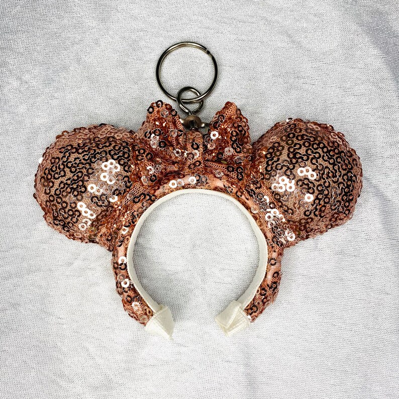 Rose Gold Mouse Ears Keychain mickey keyring Disney inspired keyring