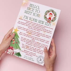 Carta de Elfo de Navidad, nueva carta de Elfo, Carta de Elfo de bienvenida, Carta de descarga de Elfo, Carta de Elfo de Papá Noel