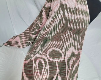 Green Ikat Scarf, Grass Green & White