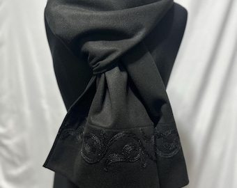Long Embroidered Winter Scarf