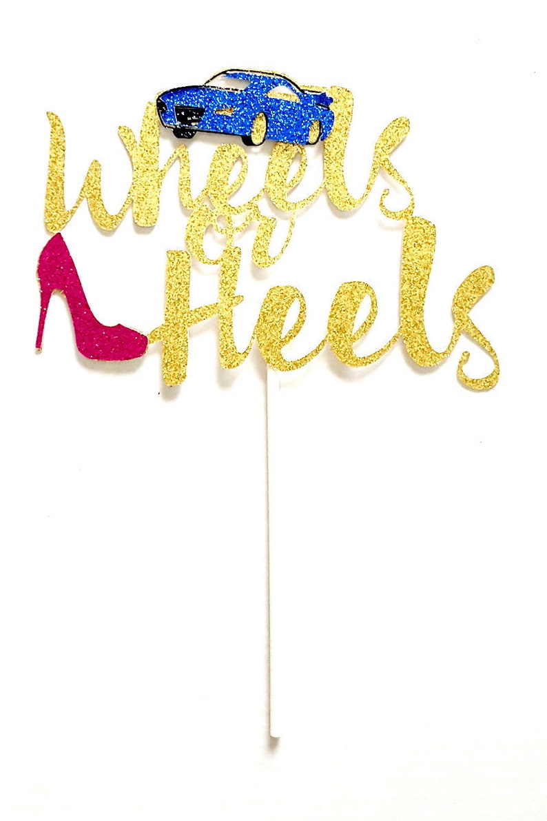 Wheels or Heels Cake Toppers Team Wheels or Heels New Baby Etsy