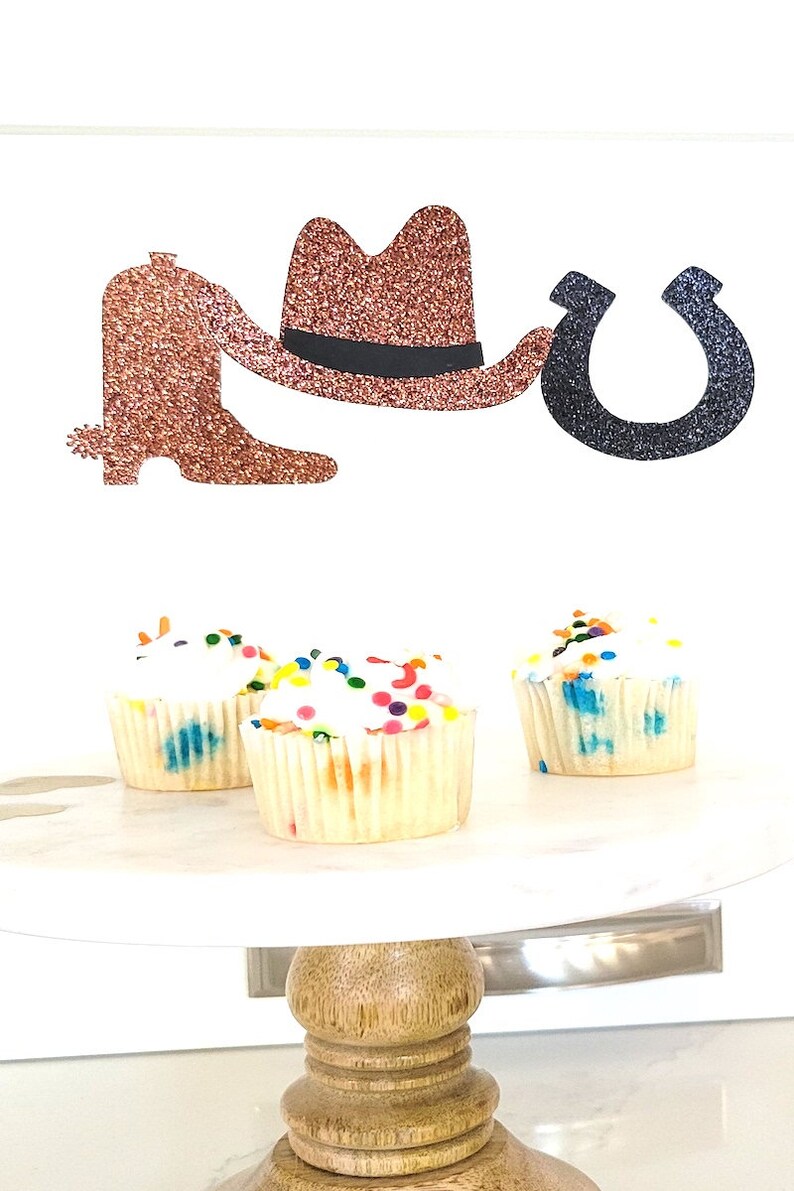 Cowboy Cupcake Toppers Baby Boy Birthday Cupcake Toppers Etsy