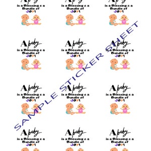 Baby Printable Stickers Instant Download 5 Sticker Sheets 1 - Etsy