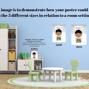 DREAM BIG little one Printable A2-Boys Room, Nursery, Wall Art Poster also Frameable! 3 sizes - Great Any time fun gift for any child!