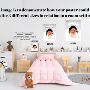 DREAM BIG little one Printable A1-Girls Room, Nursery, Wall Art Poster also Frameable! 3 sizes - Great Any time fun gift for any child!