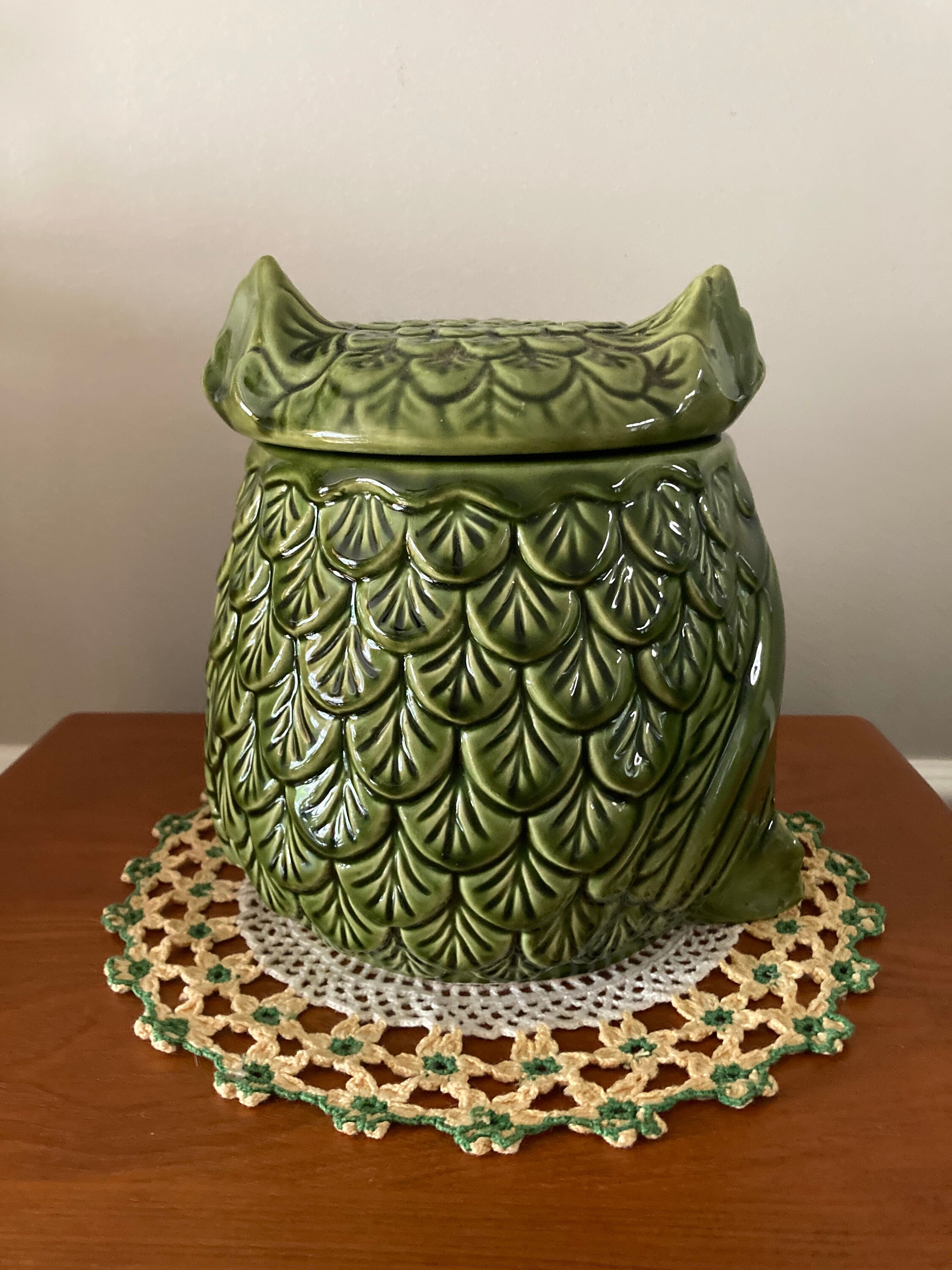 Retro 70's Green Cookie Jar Vintage Green Owl Jar Green Etsy