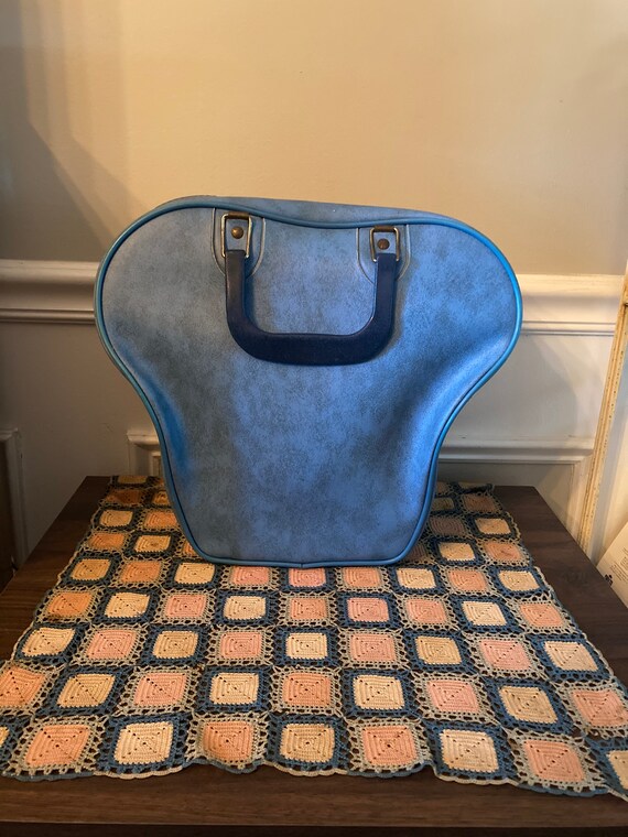 Vintage Retro Blue White Stripe Ranger Tag Bowling Bag