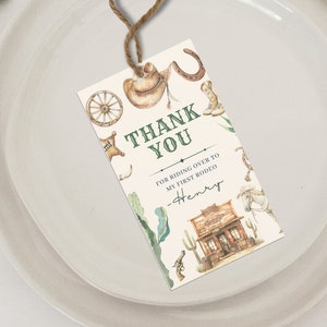My first rodeo party favor | Cowboy party giveaway tag | Lootbag label | First birthday | RODEO01