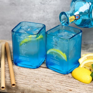 Pair of Bombay Sapphire Gin Glasses; Personalised gin glass christmas gift for her, gift for him, unique gin lover stocking filler home gift