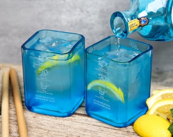 Paar Bombay Sapphire Gin-Gläser; Personalisierte Gin Glas Weihnachtsgeschenk für sie, Geschenk für ihn, einzigartige Gin-Liebhaber-Geschenk