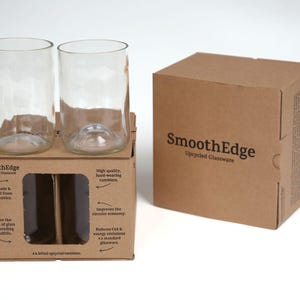 Set of four Recycled Wine Glasses, sustainable, eco-friendly, minimalist glassware handmade and upcycled glasses made from wine bottles.