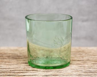 Plymouth Gin Glass; unique gin lovers gift, gin gift, gin bottle glass, upcycled handmade glassware gift for him, Ecofriendly gift for her.