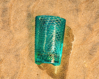 Upcycled Mermaid Gin Glass; unique gin lovers gift, gin bottle glass, upcycled handmade glassware gift for him, gift for her, eco-friendly