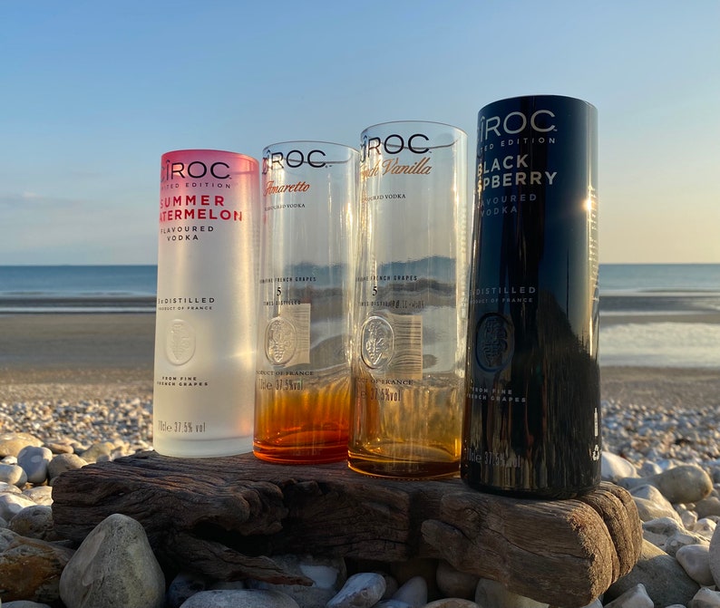 Upcycled Ciroc Vodka pint drinking glasses best friend gift Etsy