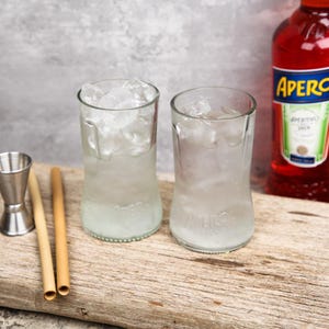 Upcycled Aperol drinking Glasses - Christmas aperol spritz best friend gift for him gift for her stocking filler Unique gifts Birthday Gift