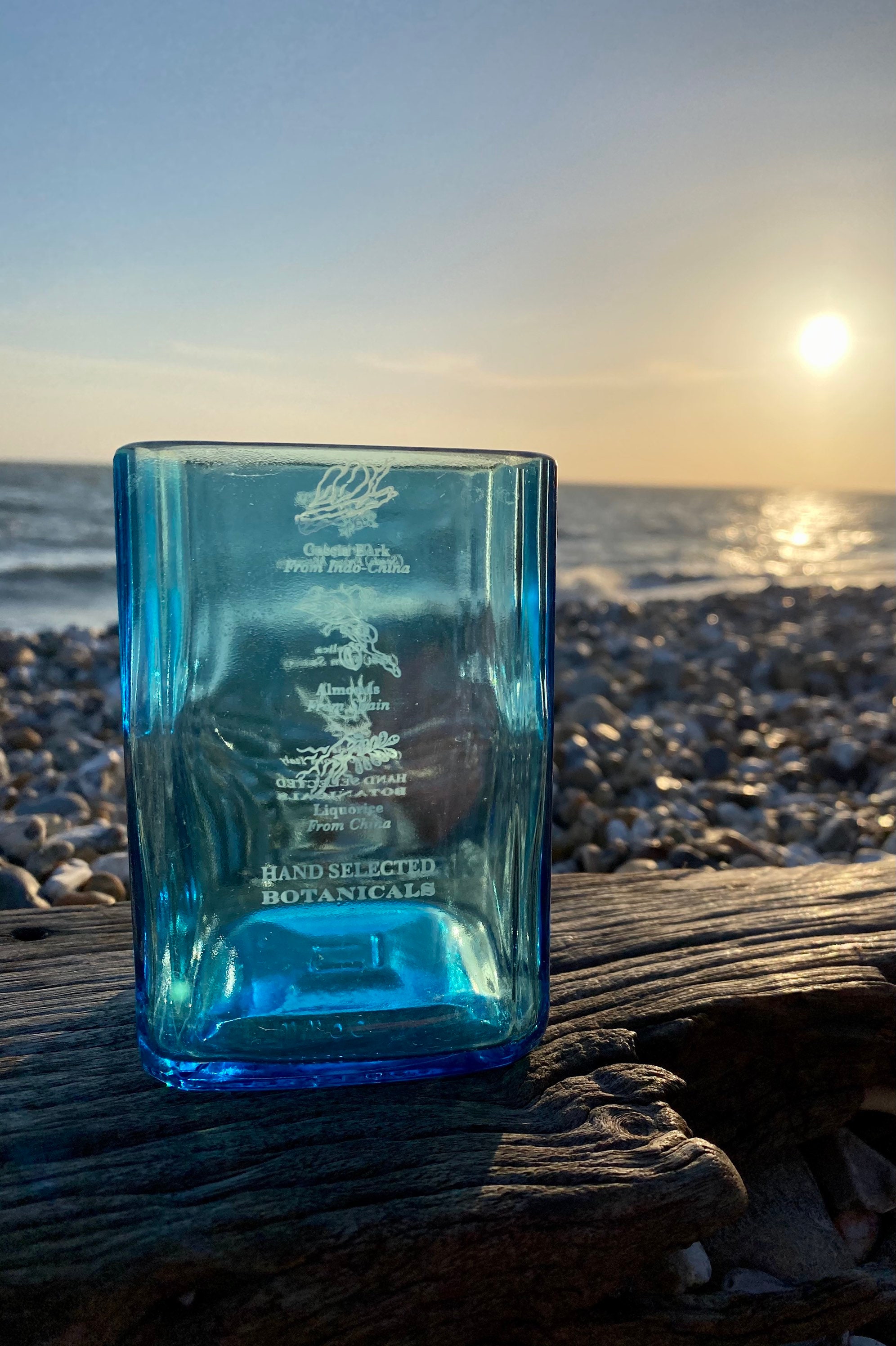 upcycled gin glasses