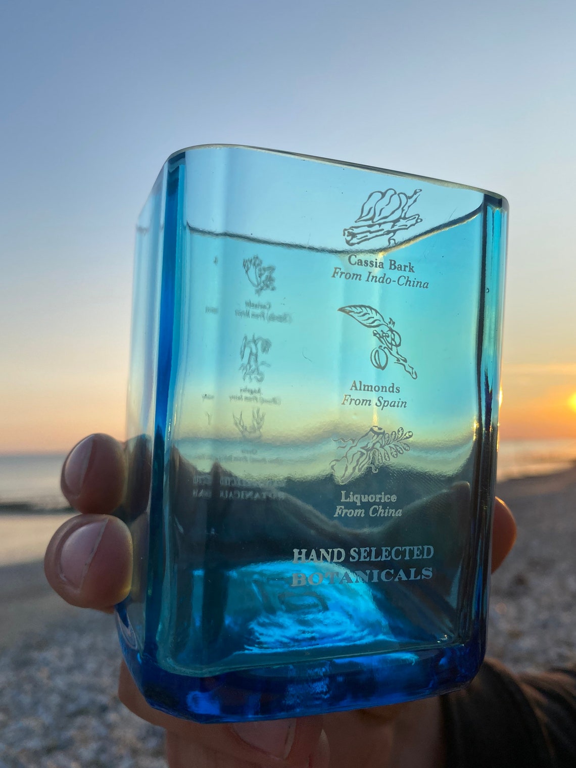 upcycled gin glasses