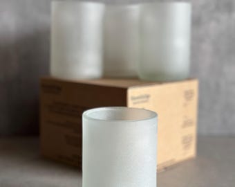 Set of four Recycled Wine Glasses, sustainable, eco-friendly, minimalist glassware handmade and upcycled glasses made from wine bottles.