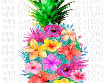Floral Pineapple Etsy