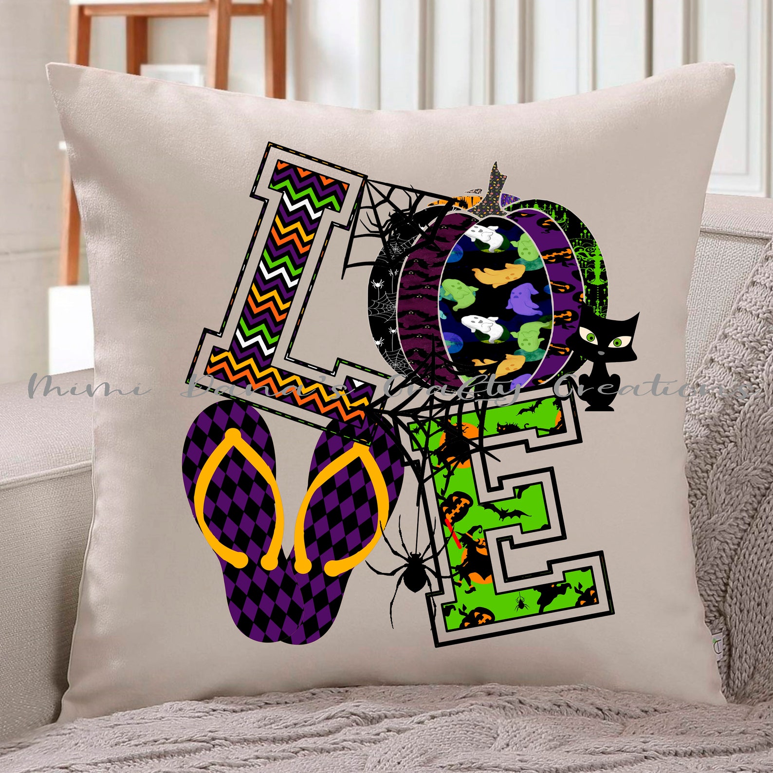 Halloween Pumpkin Love Flip Flop Clipart transparent PNG & | Etsy