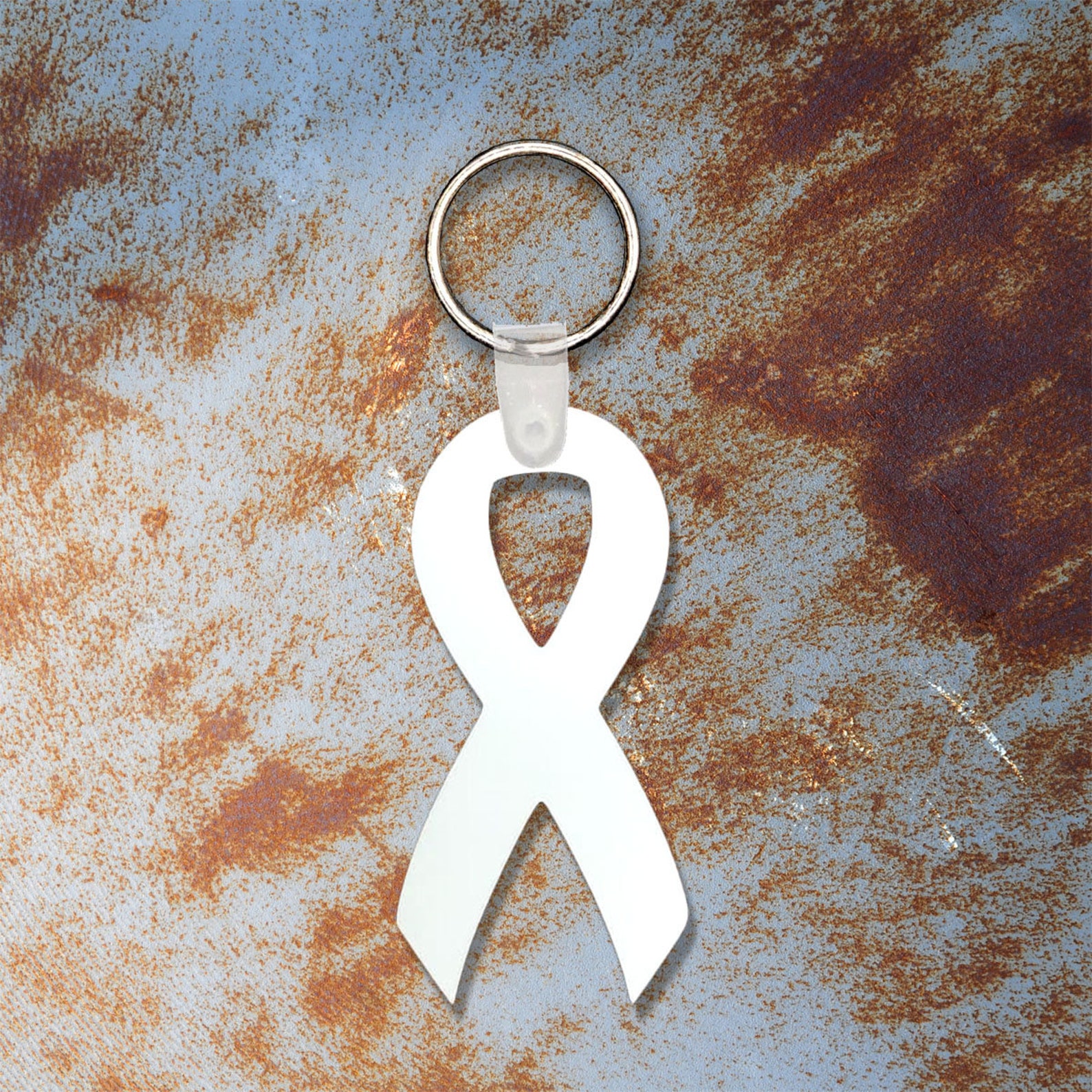 Dye sublimation awareness ribbon shaped MDF keychain mockup Etsy