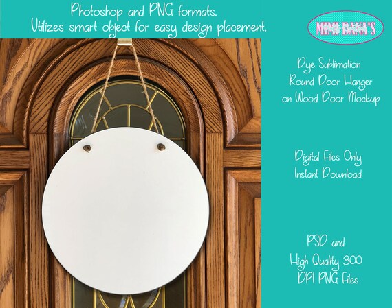 Download Dye Sublimation 12 Inch Round Wood Door Mockup For Aparecium Etsy