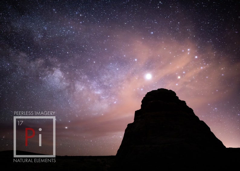 Home Decoration Desert Night II Artwork Milky Way Photography Glass Nature Night Art Space Gift Stars Landscape